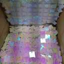 Ozikutech 24 Pcs Pink Iridescent Shimmer Wall Backdrop Panels for Party Decoration - 6 x 4 FT Square Sequin Backdrop for Graduation Girls Women Birthday Home Decor, Pink Iridescent, 24 Pcs