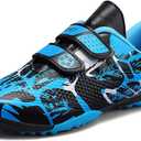 Kids Firm Ground Soccer Cleats for Boys Girls Outdoor Athletic Turf Shoes Indoor Football Trainning Sneakers (2.5 Little Kid, Blue 166)