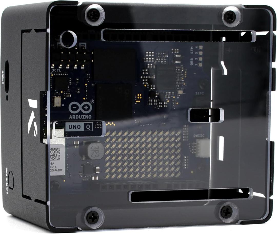KKSB Case for Arduino Uno Q – Tall Aluminum & Steel Enclosure with Clear Polycarbonate Lid