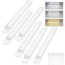 Rihvy Under Cabinet Lighting 12 Inches Rechargeable Motion Sensor Light Indoor, 3 Color Dimmable Closet Light Battery Operated, USB Stick on LED Magnetic Under Counter Lights for Kitchen Stair, 5Packs