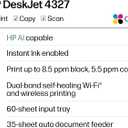 HP DeskJet 4327 Wireless All-in-One Color Inkjet Printer, Scanner, Copier, 6 Month Trial of Instant Ink Included, AI-Capable (B3ZF6A)
