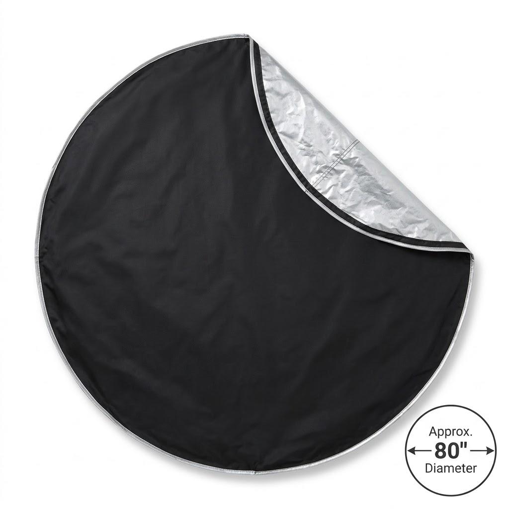 80-Inch Large Round Patio Cover – Heavy-Duty Waterproof & UV-Resistant Protective Cover with Thermal Silver Inner Coating