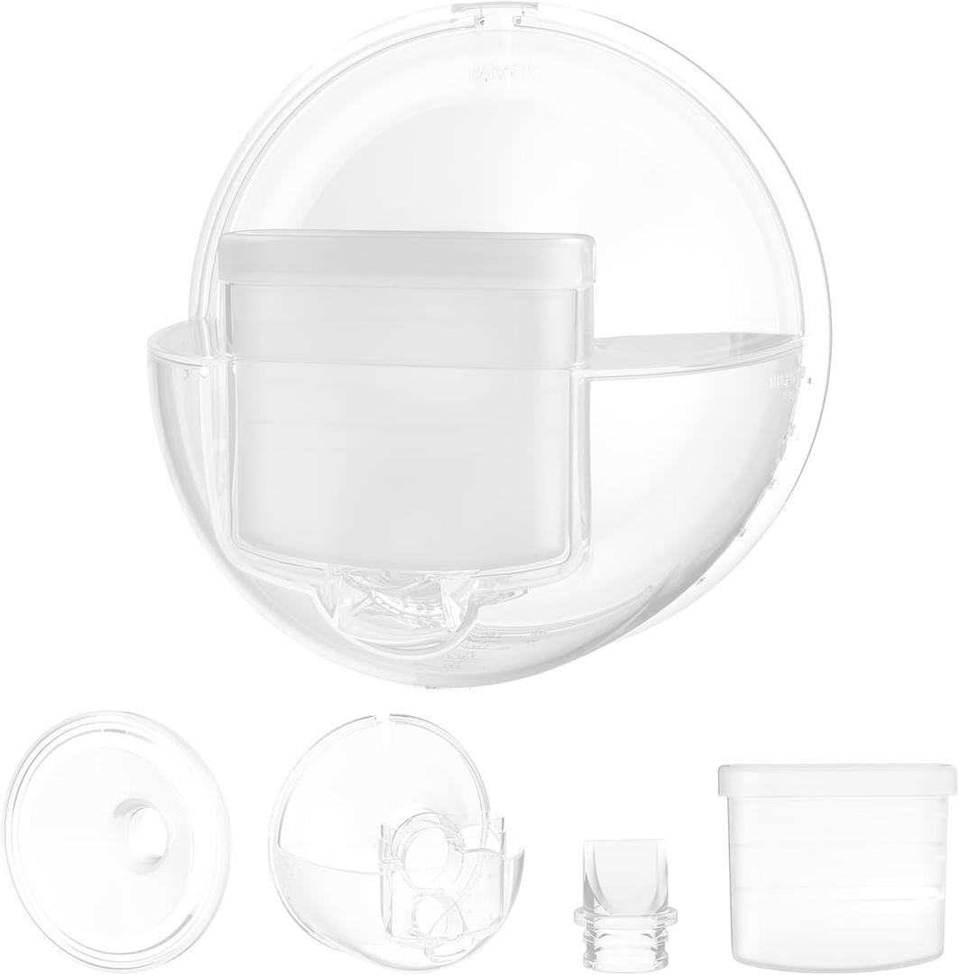Paruu P10 Full Set Collector Cup, Original Breast Pump Parts, Wearable Breast Pump Replacement Accessories, 1 Set