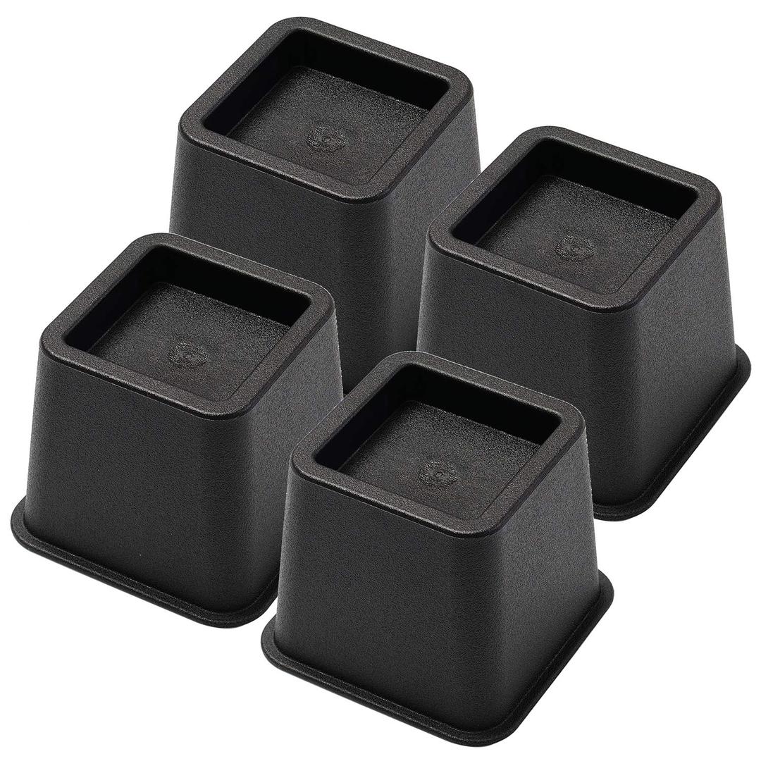 Bed Risers 3 Inch, Heavy Duty Square Furniture Frame Lift, Set of 4