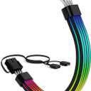 Sirlyr RGB 8 Pin PCIE Cable,Bright ARGB GPU Cables Extension for RTX 3060 4060 4070 Radeon RX 6600 580 Graphics Card Power Supply 5V3Pin PC Case Accessory Black