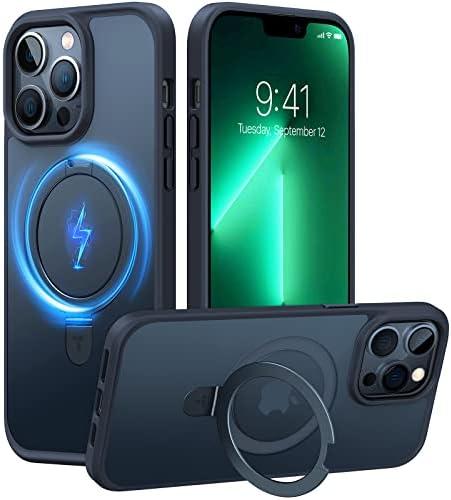 TORRAS Magnetic for iPhone 13 Pro Max Case 6.7 inch [ Fit for Magsafe] with Stand, [Military Grade Drop Protection] Shockproof Translucent Back Slim Protective Phone Case (2021), Black