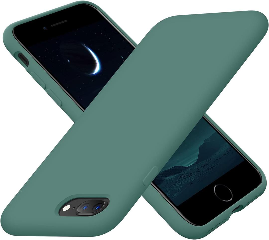 Cordking Designed For iPhone 8 Plus Case, Designed For iPhone 7 Plus Case, Silicone Ultra Slim Shockproof Phone Case With [Soft Anti-Scratch Microfiber Lining], 5.5 Inch, Midnight Green