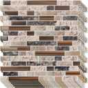 Art3d 10-Sheet Heavy-Duty Peel and Stick Backsplash, Waterproof Wall Tiles Stick on Kitchen Backsplash Living Space, Sandstone (12 x 12 Inch)