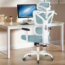 Big & Tall Ergonomic Reclining Desk Chair - High Back Gaming Chair With Breathable Mesh Seat, Lumbar Support, Adjustable Armrests (Blue)