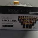 EDELHAUS Square Spice Jars with Bamboo Wooden Lid (Pack of 24) Spice Jars with Shaker Insert and 240 Labels - Bamboo Lid Glass Container for Spice Organisation [4.3 in  1.8 in]