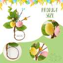 APTWOW Easter Napkin Rings Set of 6 - Farmhouse Eggs Napkin Holder, Spring Eucalyptus Leaf Napkin Rings for Holiday Birthday Wedding Party Banquet Easter Table Decor