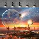 Alien Planet Background Outer Space Backdrop Abstract Universe Planet Galaxy Birthday Party Photography Background for Baby Boy Kids Space Birthday Decorations Planets Party Props 5x3ft