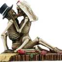 SUMMIT COLLECTION Love Never Dies Wedding Skeleton Couple Kissing Figurine Statue Eternal Love Skull Wedding Cake Topper 4 inch L