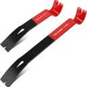 TOOLEAGUE 2Pcs Flat Pry Bar Set,10",15" Utility Heavy Duty Crow Bar with Nail Puller,Woodworking Tools for Prying, Scraping, Lifting, Pulling
