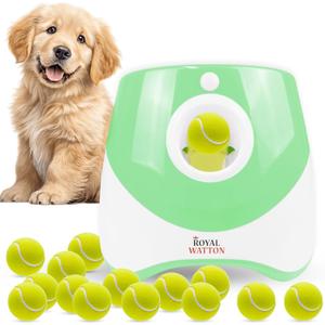 Automatic Dog Ball Launcher for Dogs with 10 Balls, Rechargeable Fetch Toy