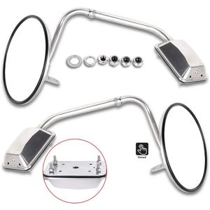 ECCPP Hood Mount Convex Mirrors Compatible With For Freightliner For Kenworth For Peterbilt With Left Right Side Tuck Car Mirrors With Chrome Housing, 25.8 cm x 25.8 cm x 17 cm