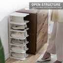 6-Tier Narrow Shoe Rack for Small Entryways, Space-Saving Adjustable Stackable Shelves, Free Standing Shoe Organizer for Closet, Corner, Doorway, White