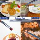 JETKONG 4 Pcs Kitchen Tweezers, 12'' and 10'' Stainless Steel Cooking Tweezers Set, High-Precision Tweezers Tongs for Cooking, Repairing, Seafood and BBQ (Blue)