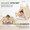 BlueWood Pikler Triangle Set with Cushion - Climbing Toys for Toddlers 9-in-1, Montessori Philosophy Play Jungle Gym with Arch, Ramp, Ladder (Rainbow)