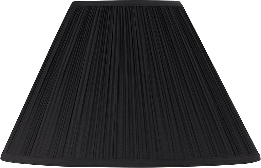 Aspen Creative 33142, Mushroom Pleated Traditional Spider Lamp Shade, Black, 7" Top x 17" Bottom x 11-1/2" Slant