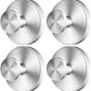 2025 Upgraded Drill-Free Suction Cup Hooks, Stainless Steel Suction Cup Hooks for Shower, Mirror, Wall, Bathroom, Glass, Hanging Towels - 4 Pack, Brushed Silver