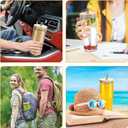 24 oz Glasses Drinking Set with Leakproof Bamboo Lids & Metal Straws, Glass Cups Set Double-Sided Fruit Print, Wide Mouth Kitchen Glasses Tumblers for Iced Coffee, Juice and Smoothie - 2 Pack