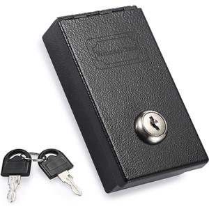 Metal Box for Gambler, Casino Cash Box with Money Slot and 2 Keys, Portable Winners Bank Pocket Sized Gambling Lock Box, Mini Safe Box for Cash Money Saving Go Home Gamblers Gifts, Black