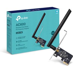TP-Link PCIe WiFi Card AC600 for Desktop PC, Dual Band Wireless Internal Network Card(Archer T2E) High-Gain Antenna, MU-MIMO, WPA3, Low Profile, Supports Windows 10/11