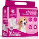 American Kennel Club Female Dog Wrap, Disposable Diapers with Wetness Indicator, Small, 50 Count
