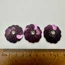 20 pcs Purple Sequin 1 1/4" Flowers Beading Applique, Crystal Beaded Mix Flower Applique sew on Cloth Patch DIY Garment Accessory Cloth Headband Decor