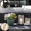 Natural Rattan Boho Lanterns - Handcrafted Chic Decor to Enhance Your Home - Modern Farmhouse Beauty Perfect for Any Living Room, Patio & Porch, Indoor and Outdoor Coffee Table or Kitchen Dining Table