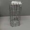 TomCare Toilet Paper Holder Stand with Storage Shelf Tissue Paper Roll Dispenser Free Standing 4 Raised Feet Toilet Paper Storage Metal Bathroom Organizers and Storage (Silver Grey)