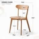 Modern Dining Chairs, Oak Solid Wood Kitchen Chairs, Sturdy Wooden Seats for Dining Room and Living Room (2, Natural), 19.3" L x 16.93" W x 31.5" H