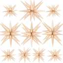 10 Pcs Caramel Star Balloons Explosion Starburst Balloon Foil Cone Balloons Magic for Birthday Wedding Anniversary Party Backdrops Decorations Supplies, 6 Pcs 22Inches and 4 Pcs 27Inches