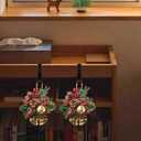 Fireplace Stocking and Garland Hanger, 2 in 1 Mantel Hanger for Garland, Fireplace Stocking Holders for Mantle Garland Hooks for Xmas Holiday Home Party Decoration (Black,3)