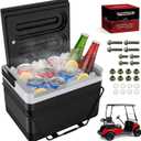 Golf Cart Cooler with Mounting Bracket, Drilling Required, Cooler for Golf Cart 2-Seater Club Car DS, EZGO TXT, Yamaha G14-G29, 9Qt /8L Golf Cart Ice Chest for 15 Cans, 48H Ice Retention, 12.75" L 9.5" W 16.75" H