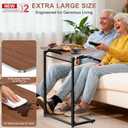 Tv Tray Table Set of 2,Extra Large Dinner Food Tray Table,Couch&Bed Eating Desk,Heavy Duty Folding Laptop Side Table with 8Height&90 Tilt Adjustable,C-Shaped End Table with Phone Slot Walnut, 2 Pack
