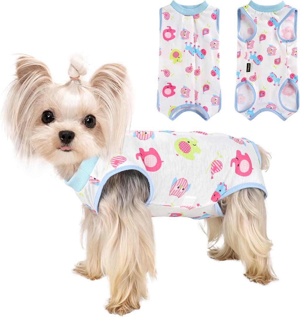 Dog Recovery Suit for Dogs Cats After Spay Surgery Surgical Surgery Suit Female Neuter Dog Onesie for Surgery Cone Alternative Suitical Pet Pajamas Body Suits Shirt, Wooden Horse, S