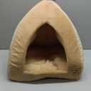 Best Pet Supplies Dog House Bed Crate Mat Tent Indoor Round Soft Plush for Small, Medium, and Large Breeds - Tan, 19 x 19 x H:19"