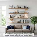 Long Wall Shelf,Large Floating Shelves for Wall,Wood Floating Bookshelves Hanging,Book Storage Display for Living Room Bedroom Office Bathroom Decor,4 Pack,36 Inch,Carbonized Black