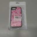 Case for iPhone 7/8/SE 2022(3rd)/2020(2nd), Trendy Aesthetic Pink Cherry Bow Pattern Print, Glossy Hard PC Back Soft TPU Bumper, Slim Shockproof Anti-Scratch Cover for Teen Girls Women