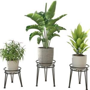 3Pack Metal Plant Stands Outdoor Indoor,Rustproof Iron Flower Pot Stands Outdoor,Heavy Duty Pot Stand for Plants Indoor,Round Black Display Rack Flower Stand Plant Holders
