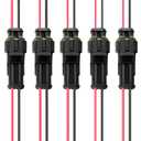 2Pin Connectors Waterproof, 2 Wire Connector 18 AWG Automotive Electrical Connector, Kit Terminal for Wiring, Male and Female Plug for Car, Truck, Boat and Other Wire Connection (5 kit)