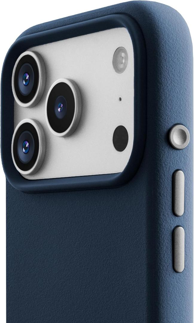 TineeOwl Case for iPhone 17 Pro MagSafe Compatible, Aluminum Buttons, Camera Control & Rounded Action Button, Slim Textured TPU, Minimalist DuneX Series Navy Blue