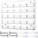 Lincia Acrylic Business Card Holder Wall Mount Clear Sticker Display Rack Multiple Clear Card Organizing Sticker Display Stand Pre Drilled Acrylic Holders(25 Pocket,19.49 x 14.76 Inch)