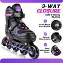 2PM SPORTS Inline Skates for Kids Girls Boys Ages 5-8 8-12 4-6 6-12 with Light Up Wheels, Adjustable Kids Roller Skates Blades for Adults Men Women Beginners Youths, Large - Youth