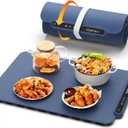 Food Warming Mat, iTRUSOU Electric Warming Tray Full Surface Heating to Keep Food Warm or Thawing, Versatile Food Warmer with 3 Temperature Setting for Parties Buffets Gatherings Holidays Daily Use (18.5*12.8inch-120V, Dark Blue)