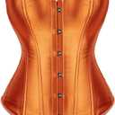 Women's Sexy Boned Overbust Shaper Push Up Bodysuit Lace up Corsets and Strap Bustiers Top S