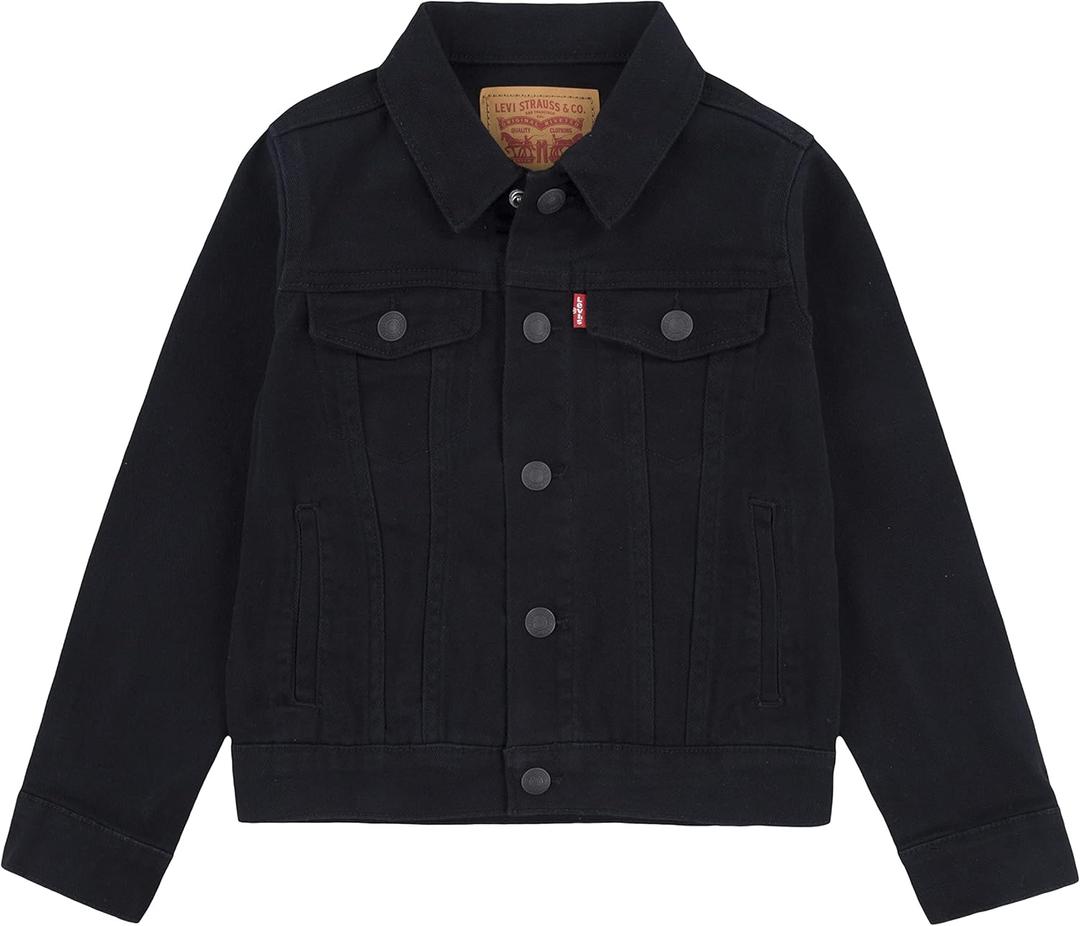 Levi's Boys' Denim Trucker Jacket (Large, Black)