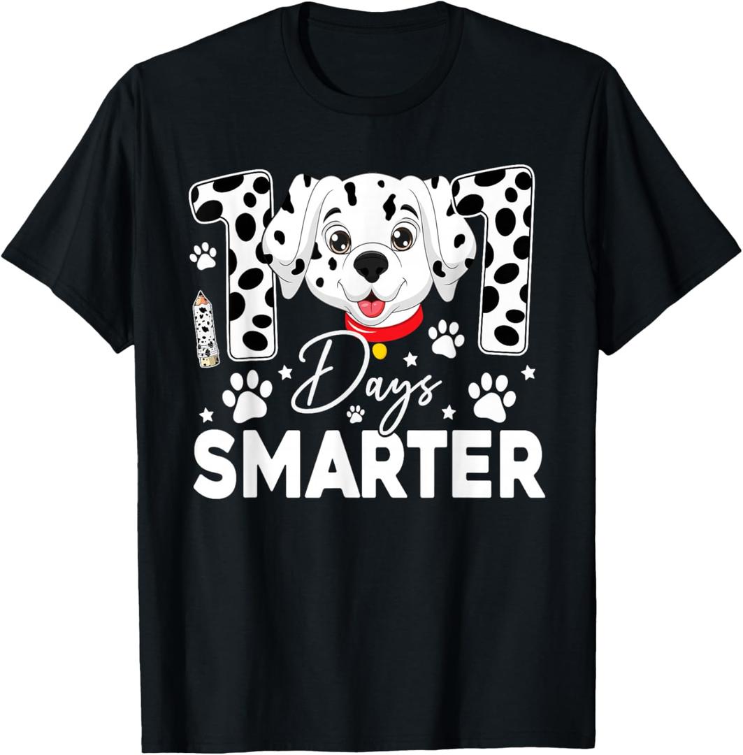 100 Days Smarter Dalmatian Dog 100 Days Of School Kids Boys T-Shirt, M (140/9-10)
